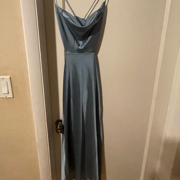 SOLD Satin Dress NWT Blue XS Runaway The Label - Picture 8 of 11